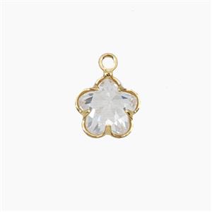 Copper Pendant Pave Zircon, Gold Plated, approx 7mm [FD27556]