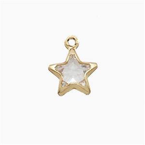 Copper Pendant Pave Zircon, Gold Plated, approx 8mm [FD27558]