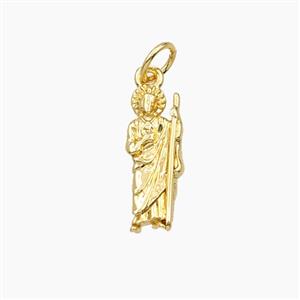 Saint Jude Charms Copper Pendant Gold Plated, approx 6-15mm [FD27596]