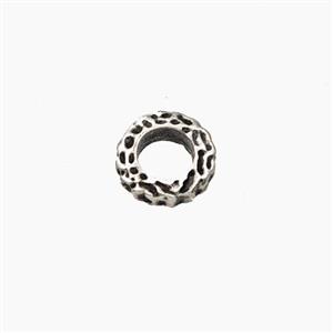 Copper Rings Beads Hammered Antique Silver, approx 7.5mm [FD27607]