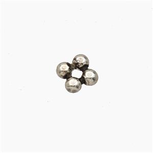 Copper Flower Beads Antique Silver, approx 5mm [FD27613]