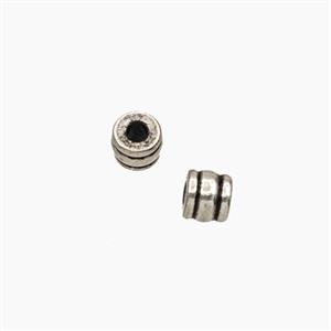 Copper Tube Beads Antique Silver, approx 3.5mm [FD27614]
