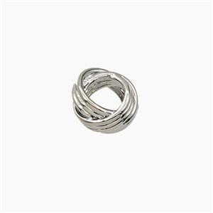 Copper Rings Beads Large Hole Mobius Platinum Plated, approx 10mm, 5mm hole [FD27617]