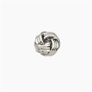 Copper Knot Beads Mobius Platinum Plated, approx 7mm [FD27619]