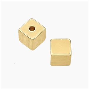 Copper Cube Beads Gold Plated, approx 8mm [FD27628]