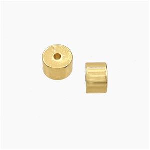 Copper Column Beads Gold Plated, approx 4x6mm [FD27630]