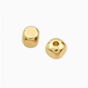Copper Cube Beads Gold Plated, approx 6mm [FD27632]