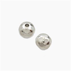 Copper Round Beads Faceted Platinum Plated, approx 6.5mm [FD27633]