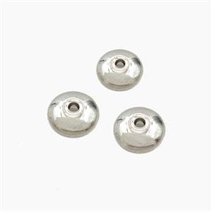 Copper Rondelle Beads Smooth Platinum Plated, approx 4x7.5mm [FD27635]