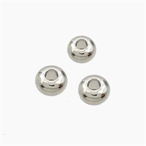 Copper Rondelle Beads Smooth Platinum Plated, approx 6mm [FD27637-6MM]