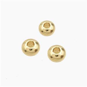 Copper Rondelle Beads Smooth Gold Plated, approx 6mm [FD27638-6MM]