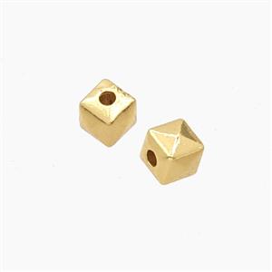 Copper Cube Beads Gold Plated, approx 5mm [FD27641]