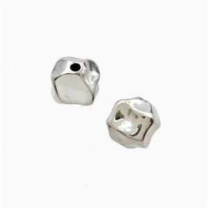Copper Beads Freeform Platinum Plated, approx 7mm [FD27643]