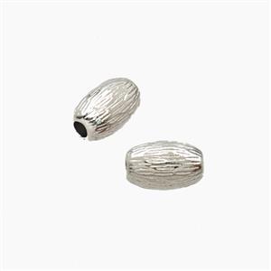 Copper Rice Beads Ribbed Platinum Plated, approx 5-8mm [FD27647]