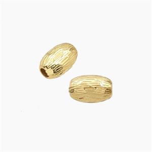 Copper Rice Beads Ribbed Gold Plated, approx 5-8mm [FD27648]