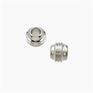 Copper Tube Beads With Screw Large Hole Platinum Plated, approx 6mm, 3mm hole [FD27653]