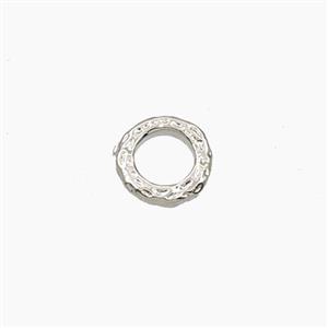 Copper Closed Jumprings Hammered Platinum Plated, approx 8mm [FD27673]