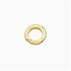 Copper Closed Jumprings Hammered Gold Plated, approx 8mm [FD27674]