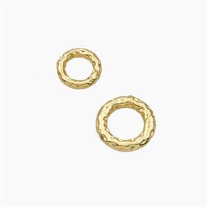 Copper Closed Jumprings Hammered Gold Plated, approx 8mm [FD27676-8MM]