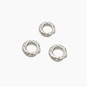 Copper Closed Jumprings Hammered Platinum Plated, approx 5mm [FD27677]