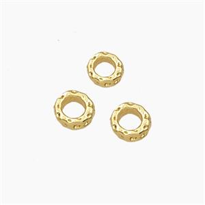 Copper Closed Jumprings Hammered Gold Plated, approx 5mm [FD27678]