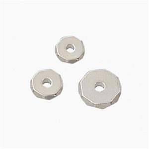 Copper Heishi Spacer Beads Faceted Platinum Plated, approx 8mm [FD27679-8MM]