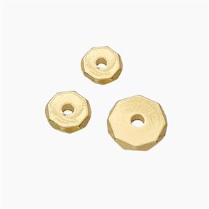 Copper Heishi Spacer Beads Faceted Gold Plated, approx 8mm [FD27680-8MM]
