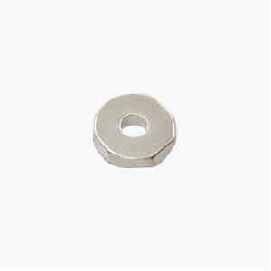 Copper Heishi Spacer Beads Faceted Platinum Plated, approx 8mm [FD27681]