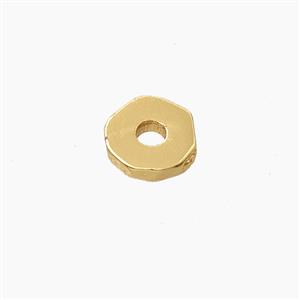 Copper Heishi Spacer Beads Faceted Gold Plated, approx 8mm [FD27682]