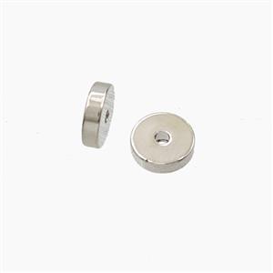Copper Heishi Spacer Beads Platinum Plated, approx 6mm [FD27685]