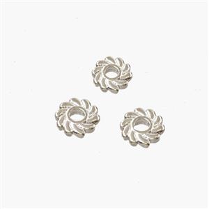 Copper Flower Spacer Beads Platinum Plated, approx 5mm [FD27689]