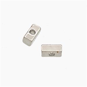 Copper Cuboid Beads Platinum Plated, approx 2x4mm [FD27699]