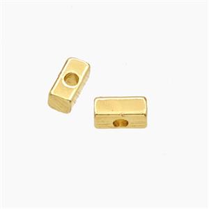 Copper Cuboid Beads Gold Plated, approx 2x4mm [FD27700]