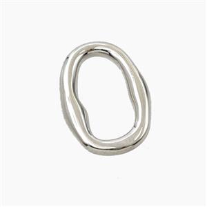 Copper Oval Connector Platinum Plated, approx 13-19mm [FD27703]