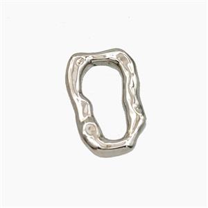 Copper Oval Connector Platinum Plated, approx 10-16mm [FD27705]