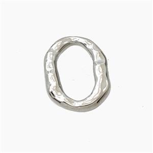 Copper Oval Connector Platinum Plated, approx 11.5-15mm [FD27707]