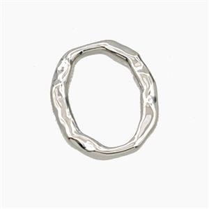 Copper Oval Connector Platinum Plated, approx 13-16mm [FD27709]