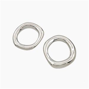 Copper Oval Connector Platinum Plated, approx 14-15mm [FD27711]