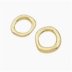 Copper Oval Connector Gold Plated, approx 14-15mm [FD27712]