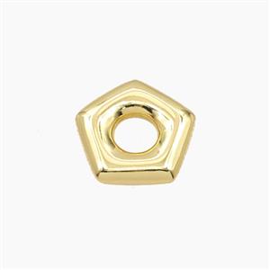 Copper Polygon Beads Star Gold Plated, approx 14mm [FD27716]