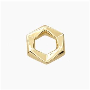 Copper Hexagon Connector Gold Plated, approx 15mm [FD27718]