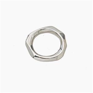 Copper Circle Connector Platinum Plated, approx 14mm [FD27719]