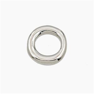 Copper Circle Connector Platinum Plated, approx 13-15mm [FD27721]
