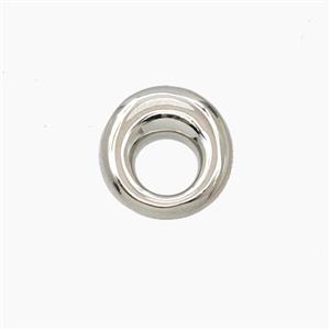 Copper Circle Beads Platinum Plated, approx 13-13.5mm [FD27723]