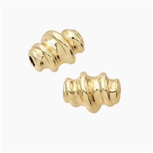 Copper Tube Beads Screw Large Hole Gold Plated, approx 10-14mm, 3mm hole [FD27728]