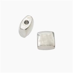 Copper Square Beads Platinum Plated, approx 6x8x8mm [FD27731]