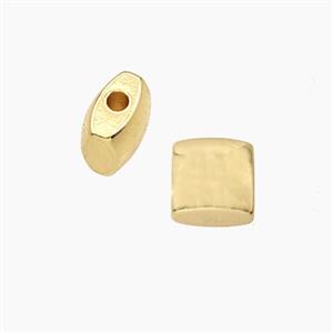 Copper Square Beads Gold Plated, approx 6x8x8mm [FD27732]