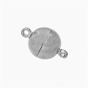 Copper Magnetic Clasp Round Ball Platinum Plated, approx 12mm [FD27741-12MM]