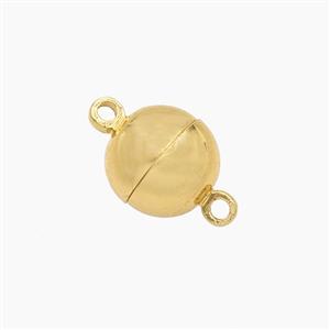 Copper Magnetic Clasp Round Ball Gold Plated, approx 12mm [FD27742-12MM]
