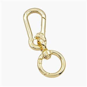 Copper Carabiner Clasp KeyChain Clasp Gold Plated, approx 25mm, 20-45mm [FD27749]